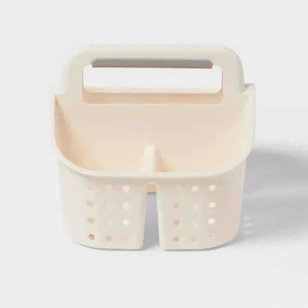 2 PACK Portable Shower Caddy for Dorm, Bathroom Storage Organizer - Ivory NWT